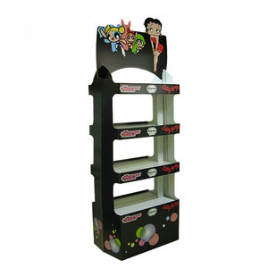 Soporte de exhibición de piso de cartón corrugado ecológico moderno portátil para juguetes de dulces Estante de fácil montaje para cadena minorista - Product Image 5