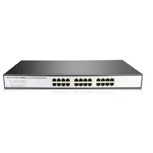 Conmutadores Gigabit completos de 24 canales, 1000Mbps Uplink Giga LAN personalizado OEM 1U, conmutador de red Ethernet no gestionado de montaje en rack