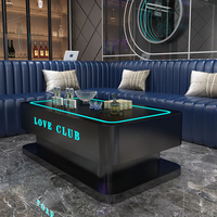Bas prix taille personnalisée couleur acier inoxydable Led éclairage Table Bar meubles de discothèque