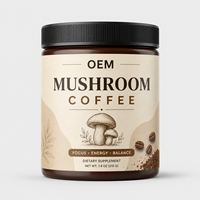 Poudre de café aux champignons en dropshipping, mélange instantané, emballage personnalisé, OEM ODM, vente en gros, approvisionnement direct usine