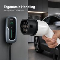 Chargeur de véhicule électrique portable de haute qualité en argent, mode 2 avec connecteur de type 2, câble de charge EVSE 16A pour usage domestique