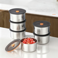 Boîte de conservation alimentaire en acier inoxydable avec technologie d'étanchéité, organisateur pour la maison et le bureau, gadget de cuisine extérieur, boîtes à lunch pour garder les aliments frais