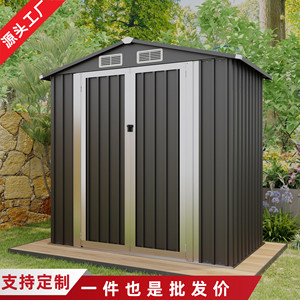 โรงเก็บของในสวนโลหะ ขนาด 186x104 ซม. เหล็กชุบสังกะสีเคลือบสีฝุ่น สำหรับเก็บอุปกรณ์กลางแจ้ง - Product Image 3