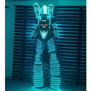 Ngực màn hình kỹ thuật số LED sàn Walker <span class=keywords><strong>Robot</strong></span> phù hợp với Đảng LED <span class=keywords><strong>Robot</strong></span> trang phục sân khấu quần áo dạ quang trang phục cho khiêu vũ hiệu suất - Product Image 2