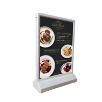 Boîte à lumière LED rechargeable double face A3, cadre en plastique, faible consommation, écologique, monochrome, pour menu de table intérieur ou suspendu en restaurant