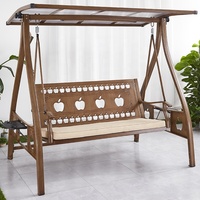 de patio de jardin modernes Porche extérieur en fonte d'aluminium Chaise suspendue à balancelle pour 3 personnes avec auvent