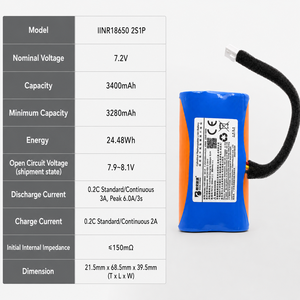 Batterie pour enceinte Bluetooth 7.2V 3400mAh Li-ion Pack 18650 2S1P Remplacement OEM Personnalisé - Product Image 4