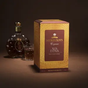 Boîte d'emballage cadeau de vin doré à Double ouverture personnalisée, emballage de produit d'alcool en bois, boîte en bois pour boissons, bois accepté