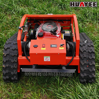 Tondeuse robot télécommandée sur chenilles pour pentes, à essence, pour la coupe de l'herbe sur les collines, idéale pour les fermes et vergers