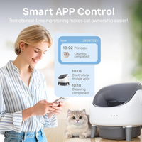 Bac à litière intelligent autonettoyant pour chats, grande capacité, semi-ouvert, contrôle des odeurs, nettoyage facile, contrôle par application