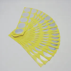 Наклейки из блестящей золотой фольги, самоклеящиеся, с тиснением логотипа, круглой формы для офисного использования, для бумажной металлической пластиковой упаковки