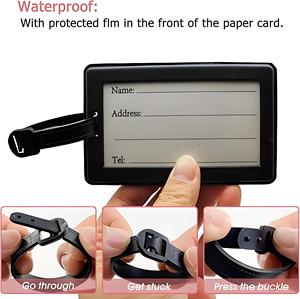 カスタム3Dネームタグ柔らかいゴムPVC荷物タグビニール袋タグ旅行用搭乗カード付き - Product Image 5