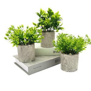 Suministro directo de fábrica de alta calidad Mini pequeña maceta decorativa de hierba verde artificial moderna para el hogar Oficina escritorio falso - Product Image 5