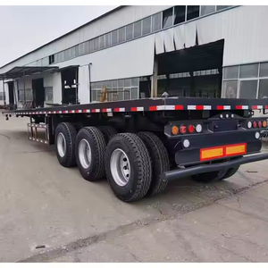 Remolque de Plataforma Plana de 12m a Buen Precio, Semirremolque de Plataforma Plana para Carga, Semirremolque Portacontenedores de 3 Ejes - Product Image 6