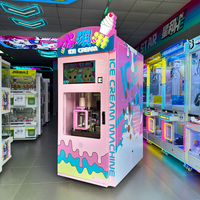 Distributeur automatique de crème glacée multi-prises entièrement automatique Naughty Dog, fabriqué en usine, vente en gros, pour supermarchés et parcs d'attractions