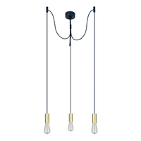 Lustre Araignée Vintage à 3 Têtes, Suspension Plafond DIY Réglable avec Ampoules à Filament