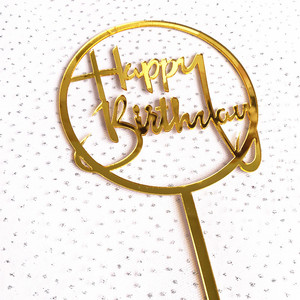 Honey And Sweetness Acrylic <b>Cake</b> Topper Gold Round Happy Birthday <b>Cake</b> <b>Decor</b> Birthday Party <b>Supply</b> - Product Image 4