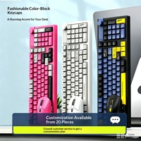 Clavier et souris sans fil personnalisés W1050, touches tricolores, Plug & Play, design ergonomique, stock disponible, double mode 2.4G, directement de l'usine.