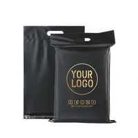 Enveloppe d'expédition en plastique PE rose avec logo imprimé personnalisé, poignée durable en polyéthylène, sac pour coursiers avec poignée