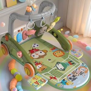 Marchette à roulettes en plastique 6 en 1 pour bébés, y compris panier, tapis de jeu, piano à pédale pour cheval à bascule - Product Image 3