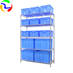 Capacité de chargement supérieure Étagère en acier 5 niveaux Nsf <span class=keywords><strong>Metro</strong></span> Office Rayonnage de stockage industriel en fil métallique finition chromée - Product Image 3
