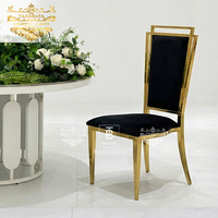Chaises de luxe modernes pour hôtels, mariages, banquets, location de meubles, chaises en velours noir et métal doré pour événements