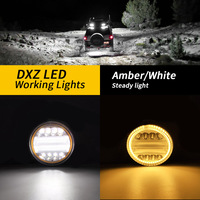 Phare de travail LED rond de 4 pouces 72W, faisceau spot et large, anneau halo DRL, lampe auxiliaire de conduite pour camion