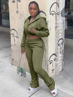 Großhandel Westliche Kleidung Damen Zweiteilige Sets Maßgeschneiderte Sweatshirts Reißverschluss-Hoodie Premium Activewear Lässige Loungewear Aloes Skinny