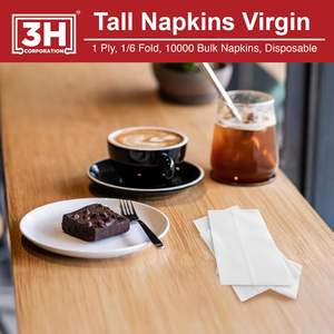 Tovaglioli di Carta Bianchi Piegati 3H, Monouso, 10000 Pezzi (20 Confezioni, 500/Confezione) 1 Velo, Piegatura 1/6, Confezione Grande per Ristoranti, Buffet, Caffetterie, Ricarica - Product Image 5