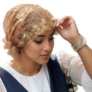 Nuevo pañuelo para la cabeza YASEEN de encaje para mujeres musulmanas, color sólido, transpirable, ecológico, apto para todas las estaciones, ideal para azafatas de aerolíneas. - Product Image 6