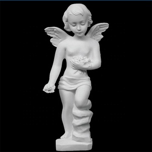 Statua Moderna <span class=keywords><strong>di</strong></span> Angelo in Marmo Bianco per Decorazione Domestica <span class=keywords><strong>di</strong></span> Ville - Product Image 3