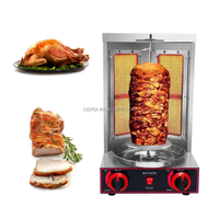 Gril à poulet à gaz à 2 brûleurs rotatif automatique Équipement de grillade Kebab Doner Machine Shawarma Grill Machine Prix à vendre