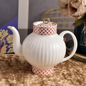 Russian Style Small Bee Pattern Simple Eco-Friendly Bone China High Footed Tea Set - Product Image 2