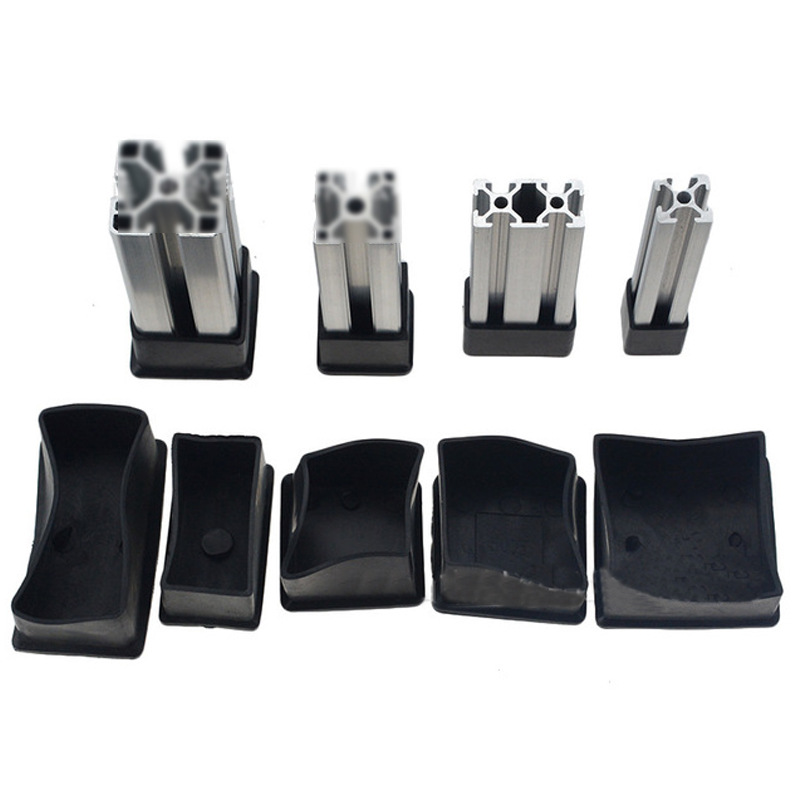 Black Rubber Foot Cover for 20/30/40/50 Aluminum Profiles Anti-Cut & Anti-Scratch Hardware Accessories Product