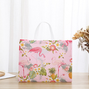 Bolsa de mano de algodón con estampado de yute personalizado reutilizable de Boutique de lujo mediana para bolsa de compras plegable Rosa manejada para llevar ecológica - Product Image 2