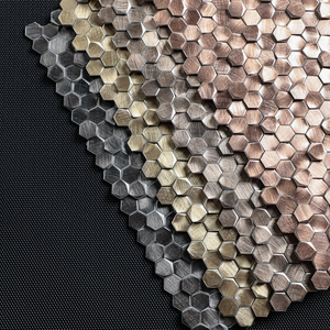 Mosaico 3D de Aluminio con Rejilla Hexagonal Mini en Color Bronce para Fondo de TV - Product Image 5