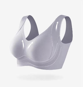 Sujetador Deportivo Sin Costuras con Logotipo Personalizado para Mujer, <span class=keywords><strong>Copa</strong></span> 3/4, OEM/ODM, Tallas Grandes M-4XL, Sin Varillas, Alta Elasticidad, Transpirable - Product Image 6