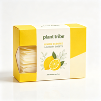 Feuilles de lessive parfumées au citron, ultra-fines, portables, élimination des taches tenaces, parfum frais d'agrumes longue durée
