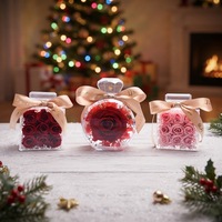 Rose Éternelle Préservée en Acrylique, Ornement de Bouteille de Parfum, Décoration Intérieure Élégante, Coffret Cadeau, Roses Éternelles pour Noël et la Saint-Valentin