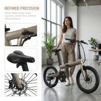 Vélo électrique pliable de 20 pouces, batterie au lithium 36V 250W 10,4Ah, écran LCD à 7 vitesses, vélo de ville pour les trajets quotidiens