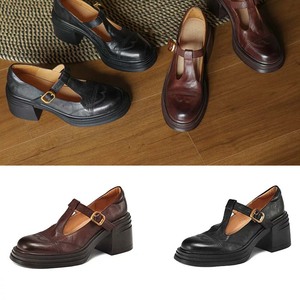 Zapatos de Tacón Alto de Moda de Alta Calidad, Zapatos de Primavera Ligeros y Cómodos con Punta Redonda de Cuero Genuino para Mujer - Product Image 6