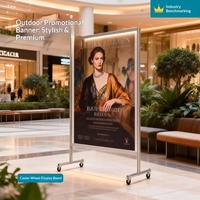 Support de panneau d'affichage promotionnel en alliage d'aluminium, panneau d'affichage mobile extérieur, panneau publicitaire, tailles 60x120cm 100x100cm