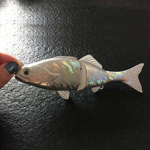 <span class=keywords><strong>Leurre</strong></span> de pêche non peint 6in 47g 3 leurres de pêche segmentés blancs blancs déjoués à chaud appâts de natation corps vierge holographique - Product Image 5