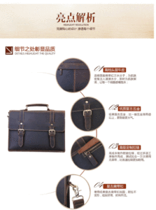 Maletín de Cuero Genuino Andong para Portátil de 13 Pulgadas, Bolso de Mano para Hombre, Bolso Bandolera de Negocios - Product Image 2