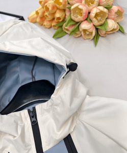 Hooded Water Resistant Windbreaker Jacket, Colorblock Zip Up Outdoor Coat with Adjustable Fit for Casual and <b>Active</b> Wear - Product Image 5