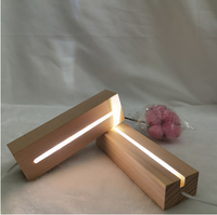 Présentoir en bois de rectangle de base de lumière de LED pour le cristal acrylique