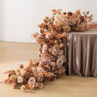 Groothandel Bruine Kunstbloemen Bruiloft Herfst Bruiloft Gangdecoratie Bloemstukken Ceremonie Evenement Decoratie