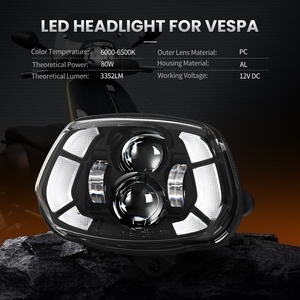 Faro a LED Certificato Emark per Scooter <span class=keywords><strong>Vespa</strong></span> Sprint 50 <span class=keywords><strong>125</strong></span> 150 2016-2025, Accessori per Elettrica 2023-2025, Faro per Moto - Product Image 2