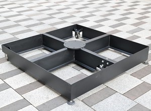 Base de <span class=keywords><strong>parasol</strong></span> cantilever robuste pour extérieur, capacité de levage de 260 kg, avec double revêtement + 8 poids en granit <span class=keywords><strong>gris</strong></span> poli - Product Image 3