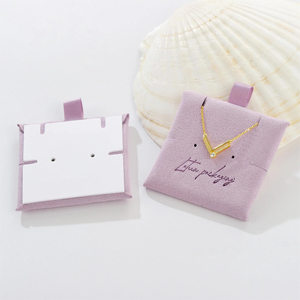 Carte de présentation personnalisée en microfibre pour bijoux (boucles d'oreilles, colliers) – Emballage en microfibre pour bijoux fins - Product Image 5